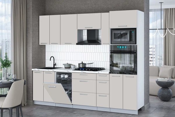 Кухонный гарнитур Интерлиния Мила Gloss 2.55-ПМ3