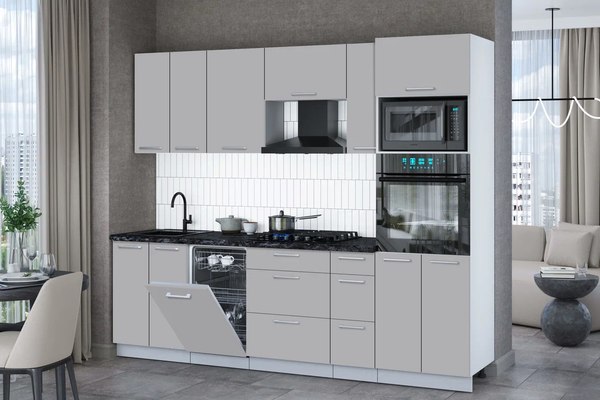 Кухонный гарнитур Интерлиния Мила Gloss 2.55-ПМ3