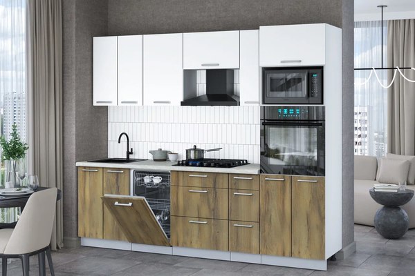 Кухонный гарнитур Интерлиния Мила Gloss 2.55-ПМ3