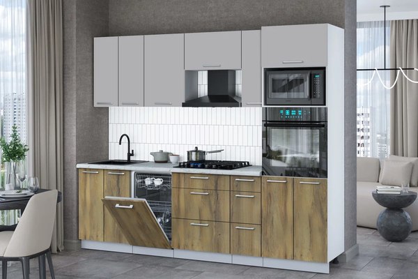 Кухонный гарнитур Интерлиния Мила Gloss 2.55-ПМ3