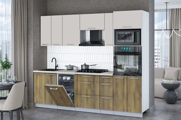 Кухонный гарнитур Интерлиния Мила Gloss 2.55-ПМ3