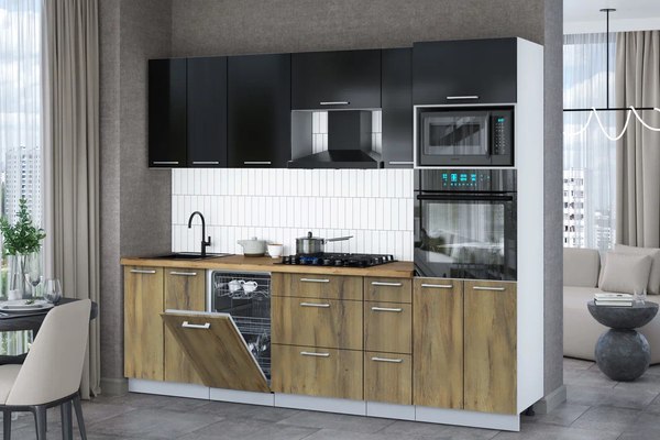 Кухонный гарнитур Интерлиния Мила Gloss 2.55-ПМ3