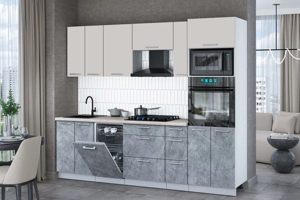 Кухонный гарнитур Интерлиния Мила Gloss 2.55-ПМ3