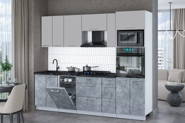 Кухонный гарнитур Интерлиния Мила Gloss 2.55-ПМ3