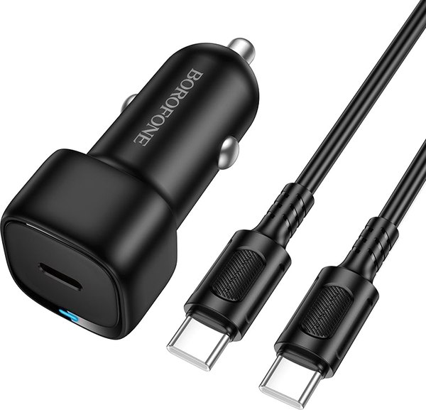 Зарядное устройство автомобильное Borofone BZ34A + кабель Type-C to Type-C - фото