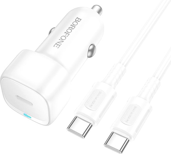 Зарядное устройство автомобильное Borofone BZ34A + кабель Type-C to Type-C - фото
