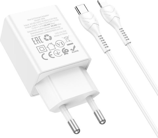 Зарядное устройство сетевое Hoco N68 + кабель Ligthing-Type-C - фото