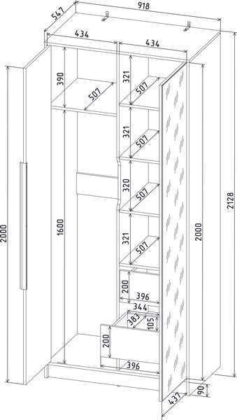 Шкаф Интерлиния Концепт КТ-Ш2з