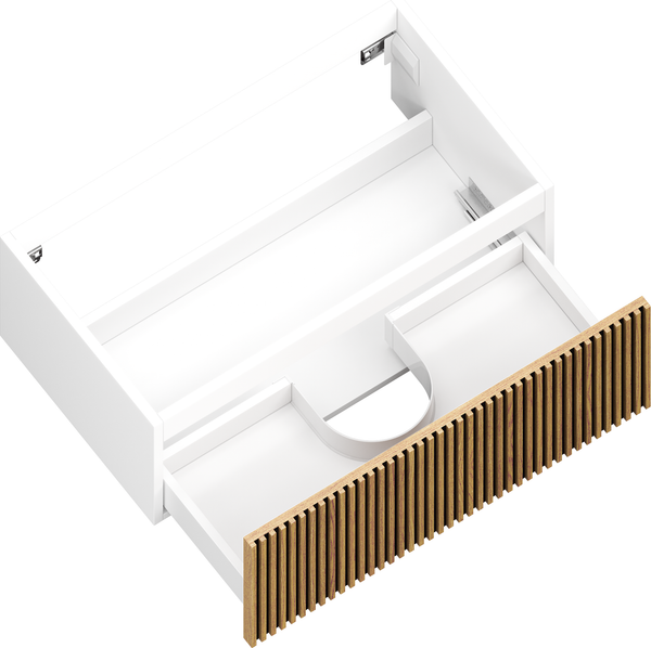 Тумба с умывальником ЗОВ Кито 70 / K70LW0MRM-M115W70 (белый/тростник)