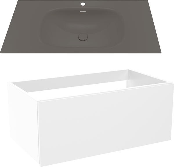 Тумба с умывальником ЗОВ Кито 70 / K70LW0MWM-M115B70 (белый матовый) - фото