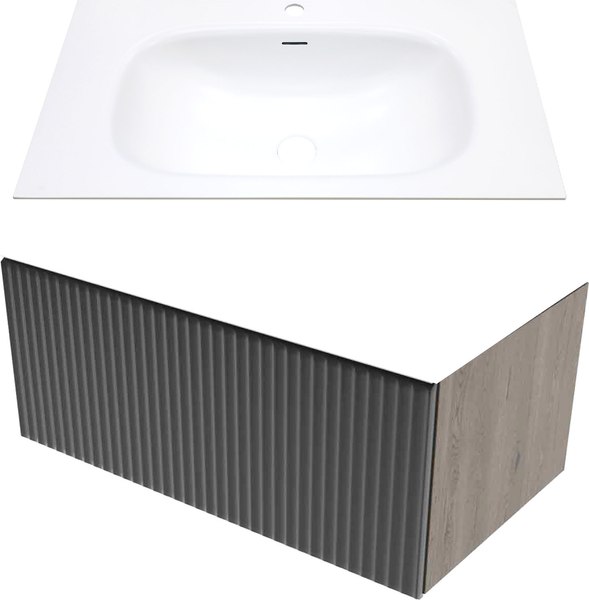 Тумба с умывальником ЗОВ Кито 80 / K80TS0MFLPM-M115W80 - фото