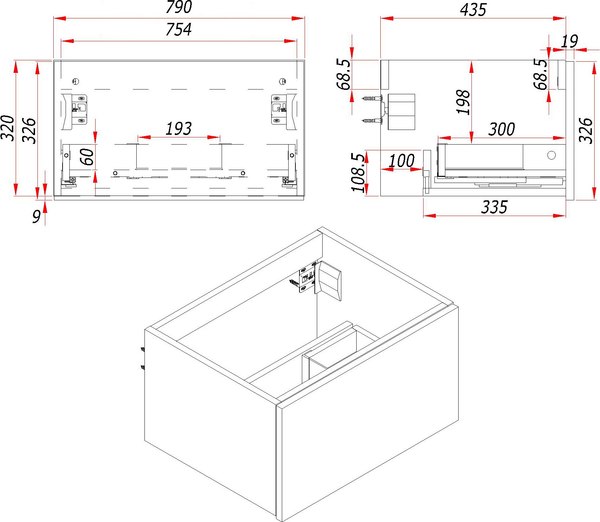 Тумба с умывальником ЗОВ Кито 80 / K80LW0MFWPM-M115G80