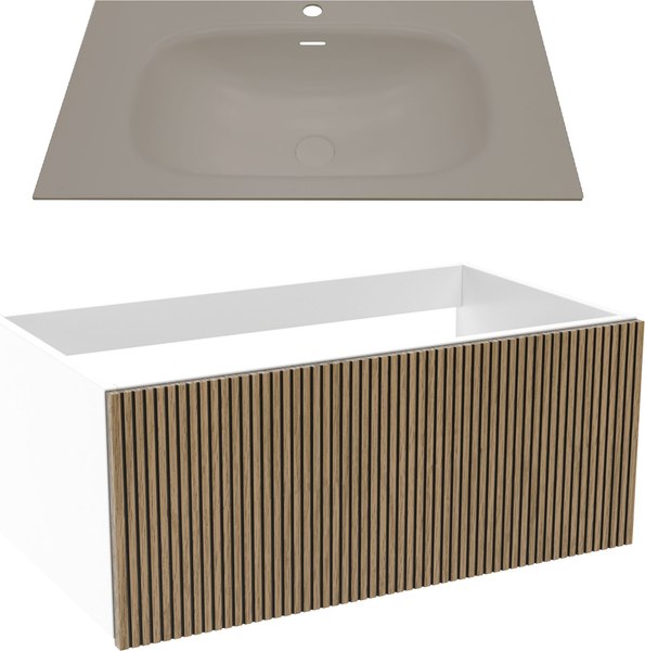 Тумба с умывальником ЗОВ Кито 80 / K80LW0MRM-M115G80 - фото