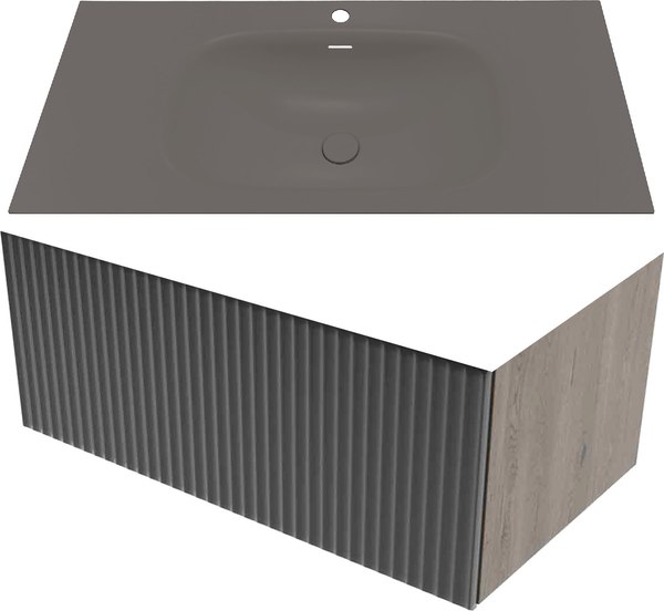 Тумба с умывальником ЗОВ Кито 100 / K100TS0MFLPM-M115B100 - фото