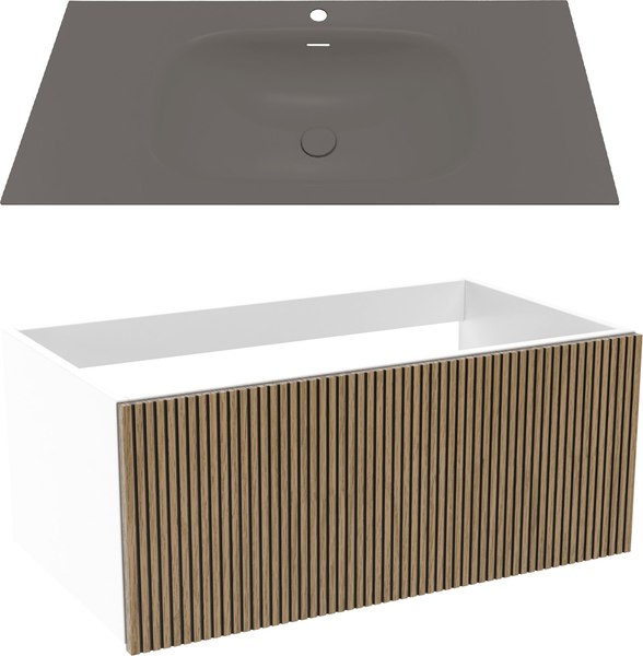 Тумба с умывальником ЗОВ Кито 100 / K100LW0MRM-M115B100 - фото