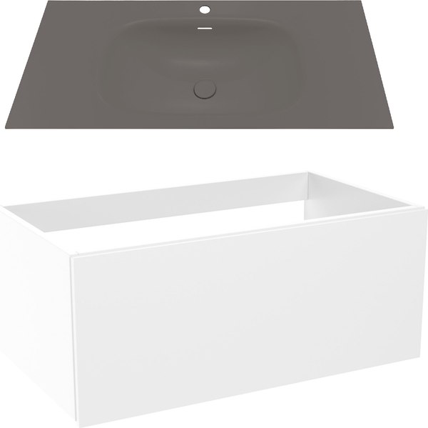 Тумба с умывальником ЗОВ Кито 100 / K100LW0MWM-M115B100 - фото