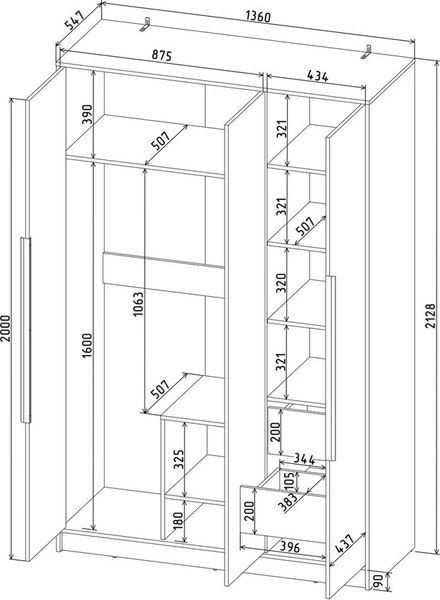 Шкаф Интерлиния Концепт КТ-Ш3