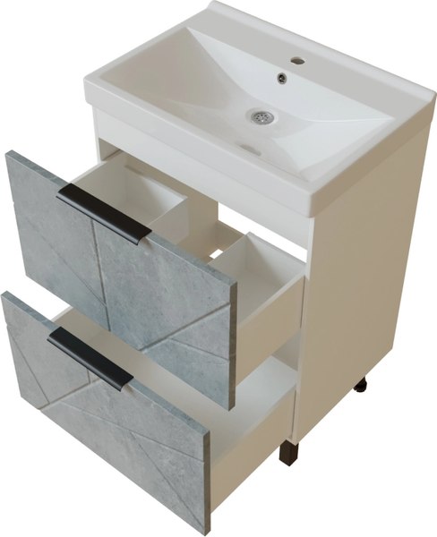 Тумба с умывальником Mixline Гранд 60 553026 + Luxe Fest 60 / FST60SLWB01