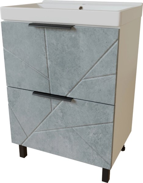 Тумба с умывальником Mixline Гранд 60 553026 + Luxe Fest 60 / FST60SLWB01