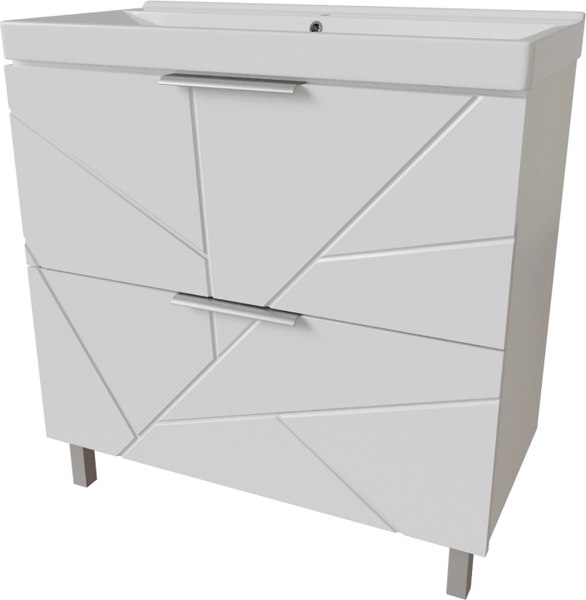 Тумба с умывальником Mixline Гранд 80 553028 + Luxe Fest 80 / FST80SLWB01