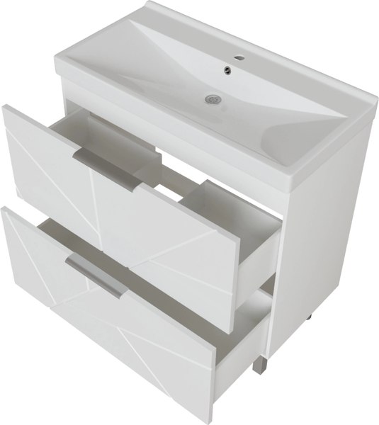 Тумба с умывальником Mixline Гранд 80 553028 + Luxe Fest 80 / FST80SLWB01