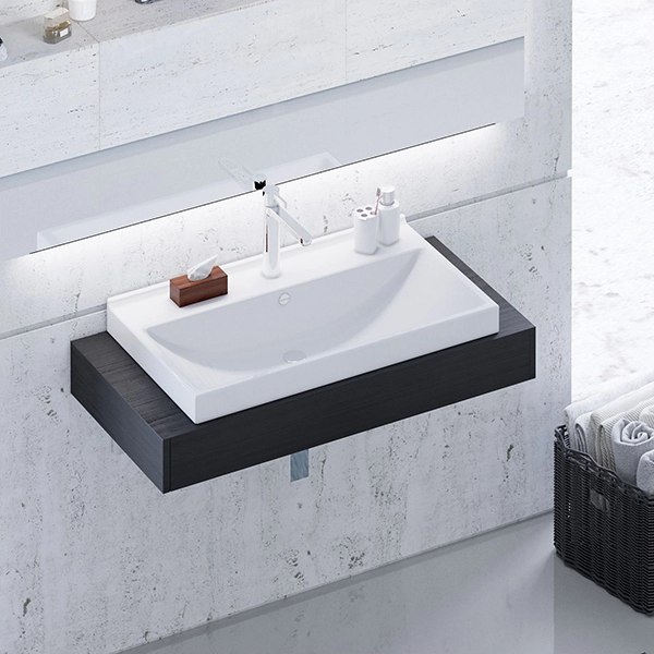 Тумба с умывальником Mixline Гранд 80 553028 + Luxe Fest 80 / FST80SLWB01