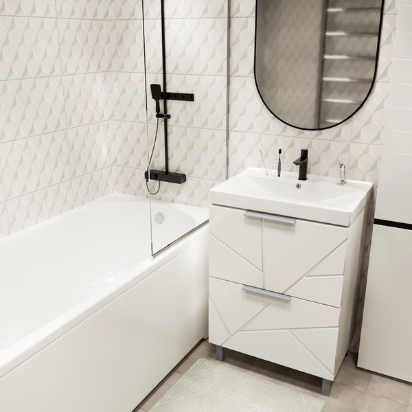 Тумба с умывальником Mixline Гранд 60 553025 + Luxe Fest 60 / FST60SLWB01