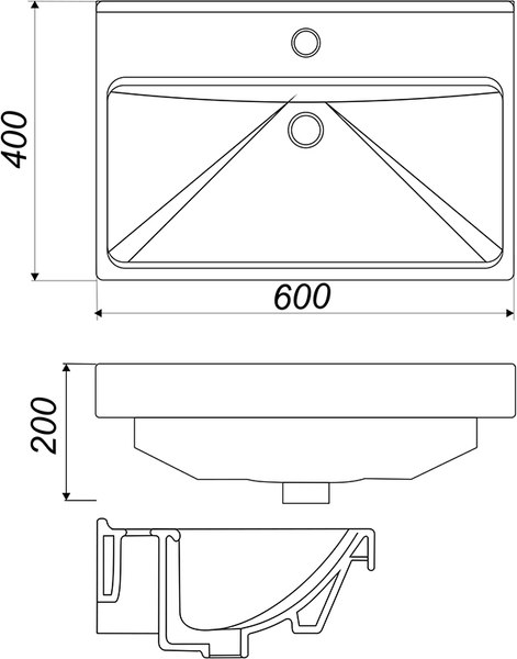 Тумба с умывальником Mixline Гранд 60 553025 + Luxe Fest 60 / FST60SLWB01