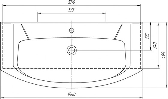 Тумба с умывальником Mixline Этьен 105 542411 + Элеганс 105