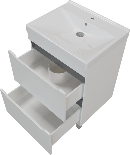 Тумба с умывальником Mixline Лайн-60 555470 + Luxe Fest 60 / FST60SLWB01