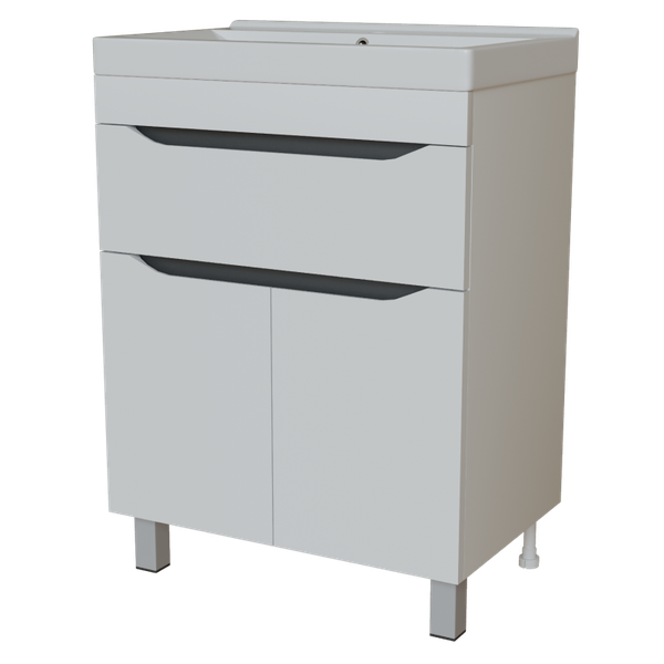 Тумба с умывальником Mixline Лайн-60 555462 + Luxe Fest 60 / FST60SLWB01