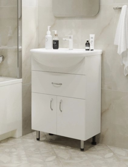 Тумба с умывальником Mixline Мистраль-60 555210 + Уют 60 - фото