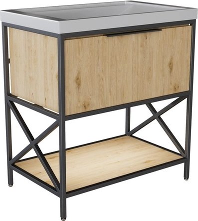 Тумба с умывальником Mixline Бруклин 80 543586 + Luxe Fest 80 / FST80SLWB01