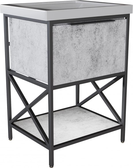 Тумба с умывальником Mixline Бруклин 60 548233 + Luxe Fest 60 / FST60SLWB01