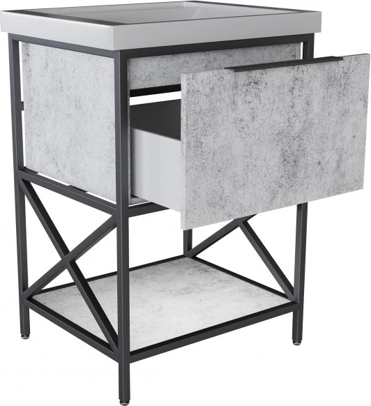 Тумба с умывальником Mixline Бруклин 60 548233 + Luxe Fest 60 / FST60SLWB01