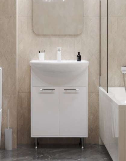 Тумба с умывальником Mixline АлАн-60 554983 + Уют 60 - фото