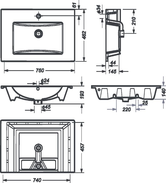 Тумба с умывальником Mixline Байкал 75 550385 + Luxe Quadro 75 / QDR75SLWB01