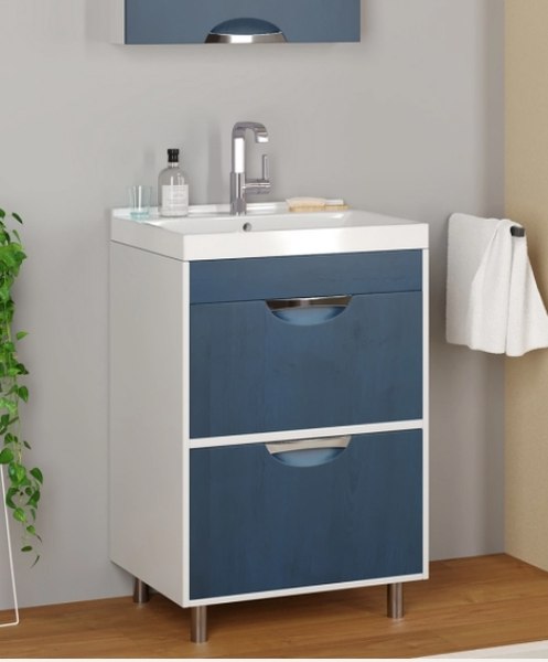 Тумба с умывальником Mixline Байкал 60 545963 + Luxe Fest 60 / FST60SLWB01 - фото