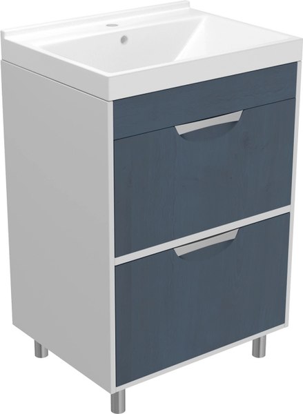 Тумба с умывальником Mixline Байкал 60 545963 + Luxe Fest 60 / FST60SLWB01