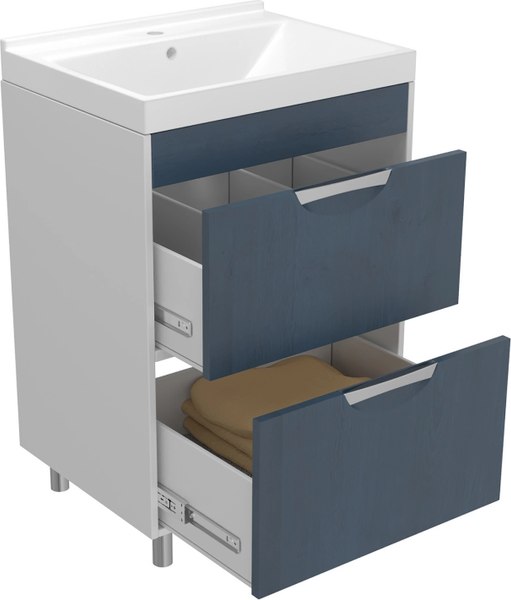 Тумба с умывальником Mixline Байкал 60 545963 + Luxe Fest 60 / FST60SLWB01