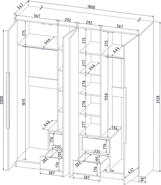 Шкаф Интерлиния Концепт КТ-Ш4