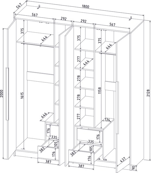 Шкаф Интерлиния Концепт КТ-Ш4
