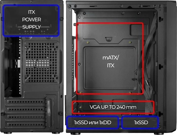 Корпус для компьютера Ginzzu B175