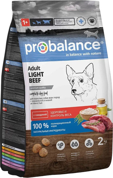 Сухой корм для собак ProBalance Adult Light Beef С говядиной - фото