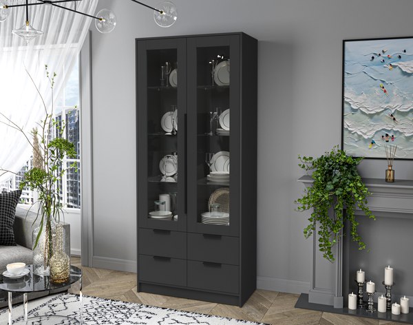 Шкаф с витриной Интерлиния Концепт КТ-ШВ2