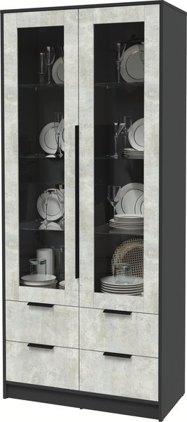 Шкаф с витриной Интерлиния Концепт КТ-ШВ2