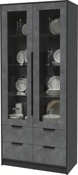 Шкаф с витриной Интерлиния Концепт КТ-ШВ2
