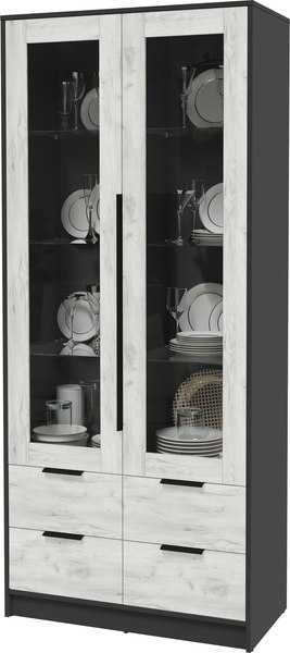 Шкаф с витриной Интерлиния Концепт КТ-ШВ2