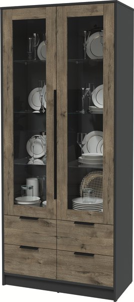 Шкаф с витриной Интерлиния Концепт КТ-ШВ2