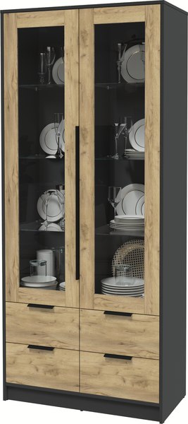 Шкаф с витриной Интерлиния Концепт КТ-ШВ2